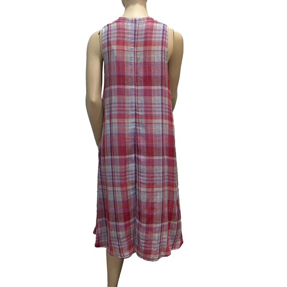 Anthropologie Maeve Pippa Plaid Seersucker Madras Summer Dress Size Small PInk - Picture 4 of 8